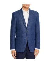 JOHN VARVATOS NAVY MELANGE WO/LI TEXT SOLID Sport Coat 7092249