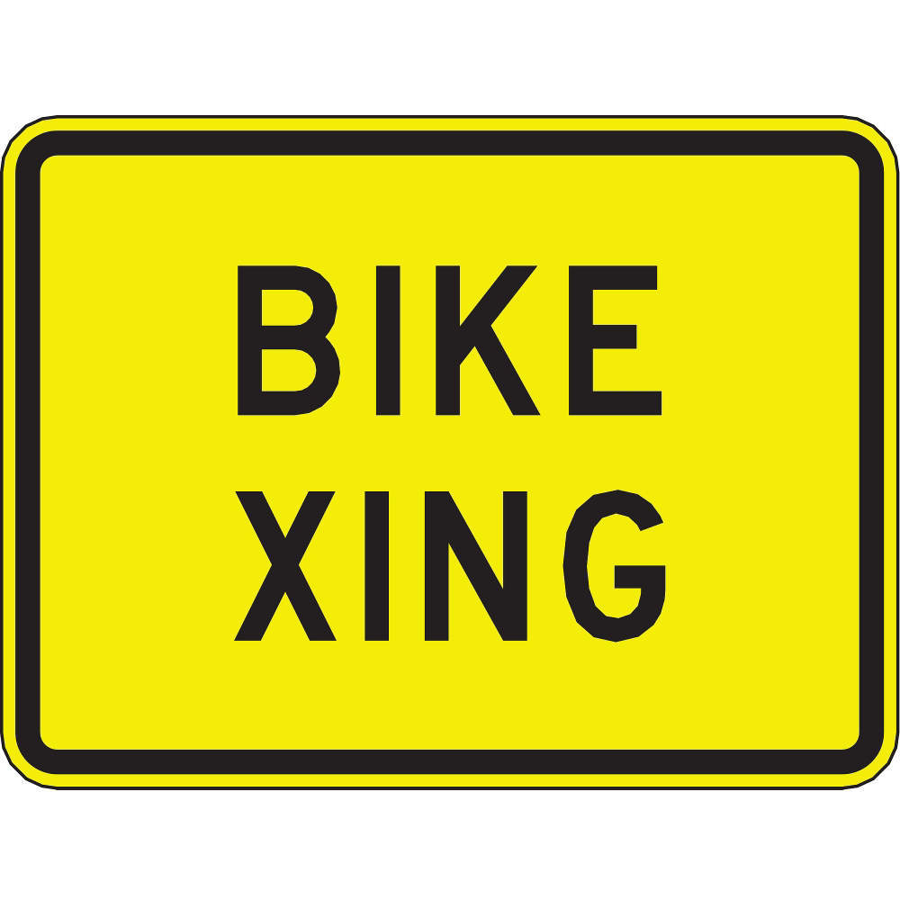 miページです New ZING 2455 Traffic Sign 24 x 18In BK/YEL Bike Xing (I) | eBay