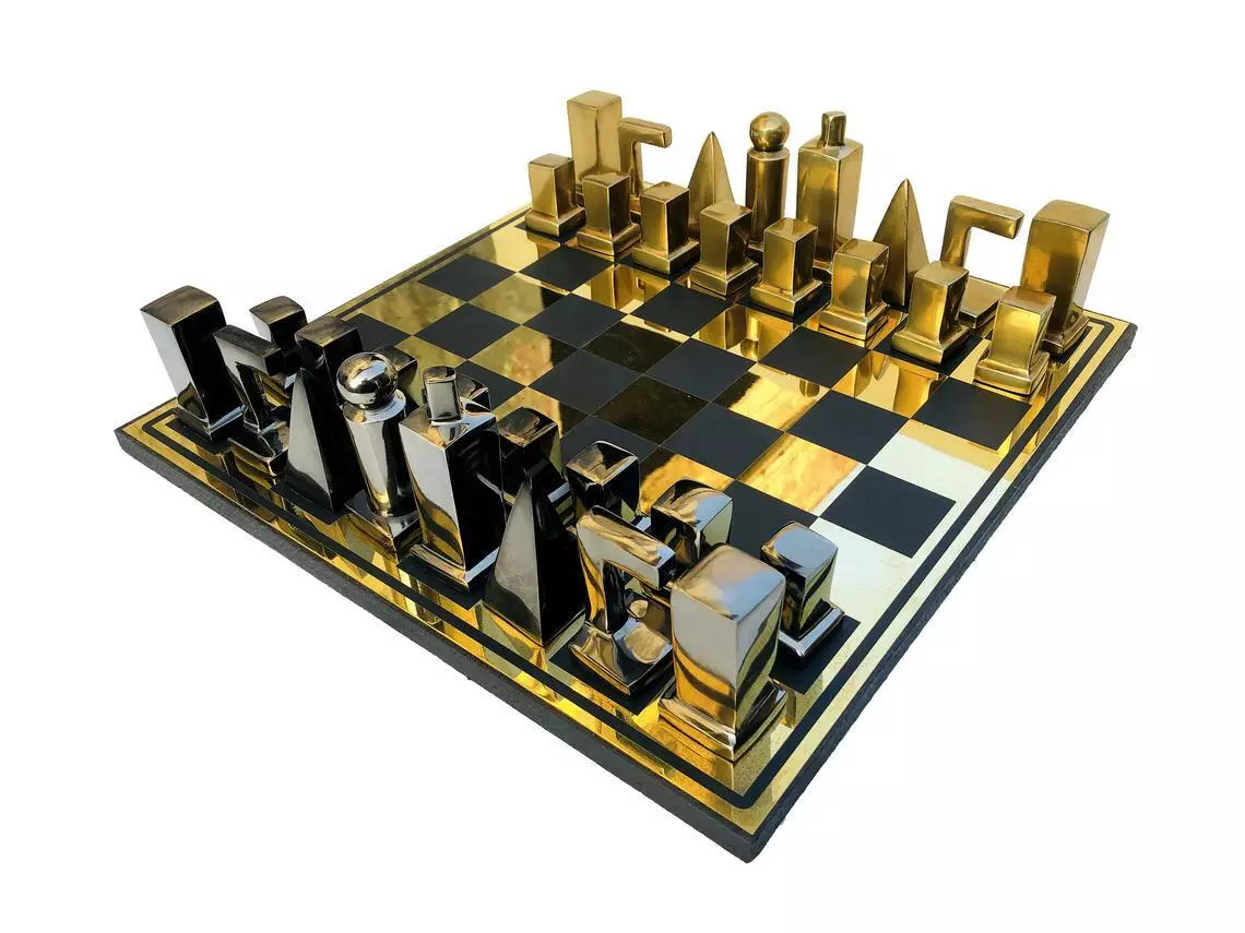 Bauhaus Chess Pieces Handmade Wooden Chess Pieces Set Chess
