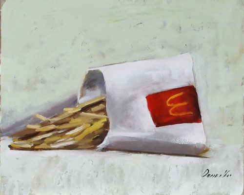 McDonald's food Still life Oil painting UKRAINE DEMENKO NATALIA 8X10