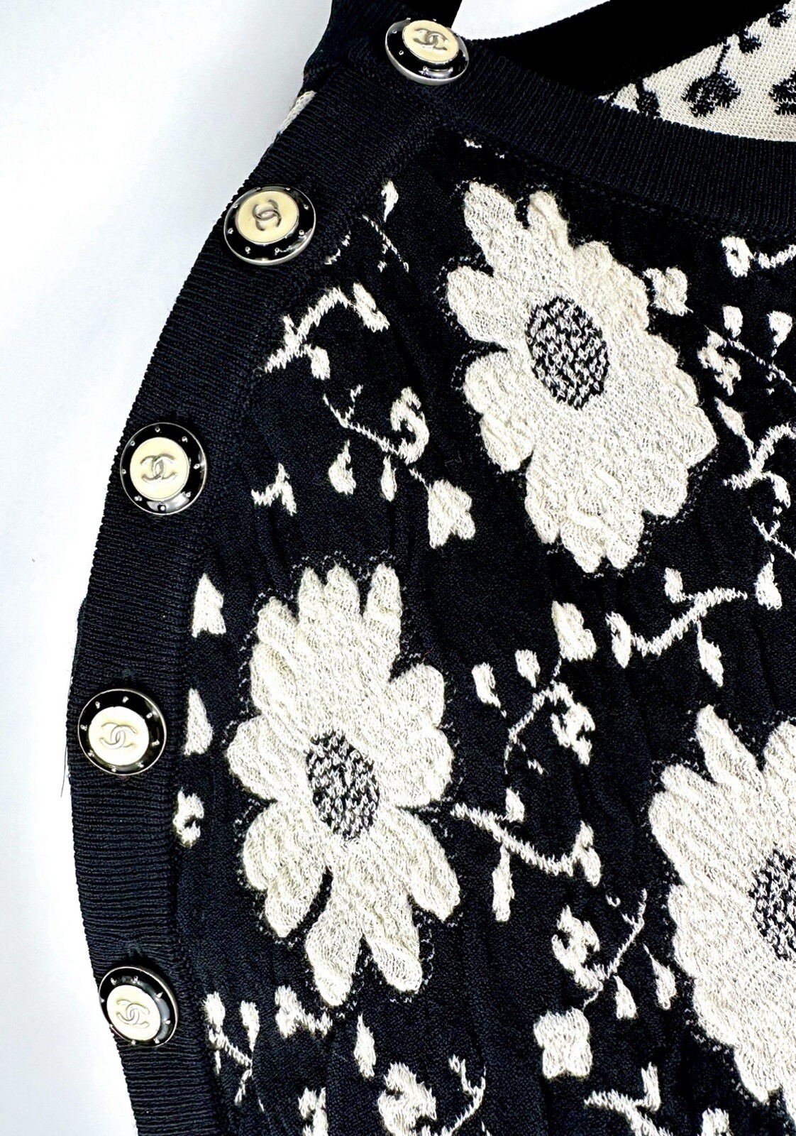 4K Chanel 2014 Black Floral Printed Sweater Top 40 42 44 8 10 12 Shirt 14c M L thumbnail 13