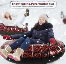 Inflatable Snow Tube, 47 Inch Inflatable Snow Sled, Winter Heavy Duty