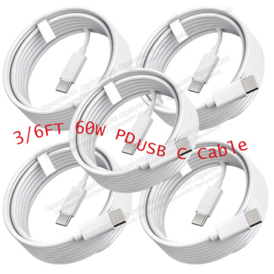 Bulk 6Ft 3Ft 60W PD Type USB C Fast Charge Cable Rapid Cord For iPhone 16 15 Lot