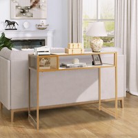 Konsolentisch 2-StöCkig Sofatisch Marmormuster Couchtisch Mit Ablage Modern
