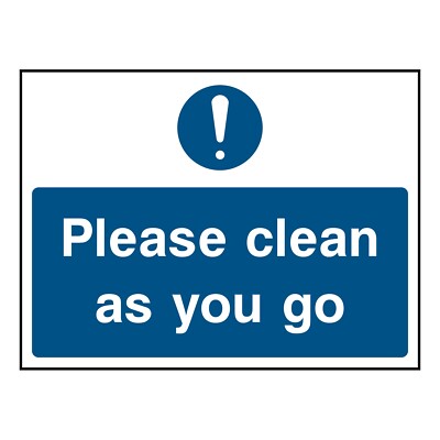 Please Clean as You Go Schild oder Aufkleber | FOOD0033