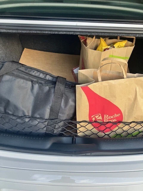 Red de carga organizadora de malla estilo sobre maletero trasero para Chrysler 300 2011-2023 Foto 3 de 4