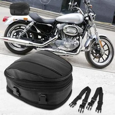 Motorcycle Seat Tail Bag Travel Rear Luggage Bag Waterproof 1680D Backpack Black