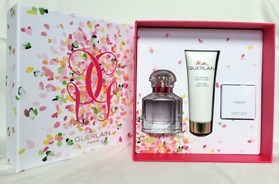 Guerlain Mon Bloom of Rose GIFT SET 1.7 EDT, 2.5 oz Lotion, Ceramic Logo