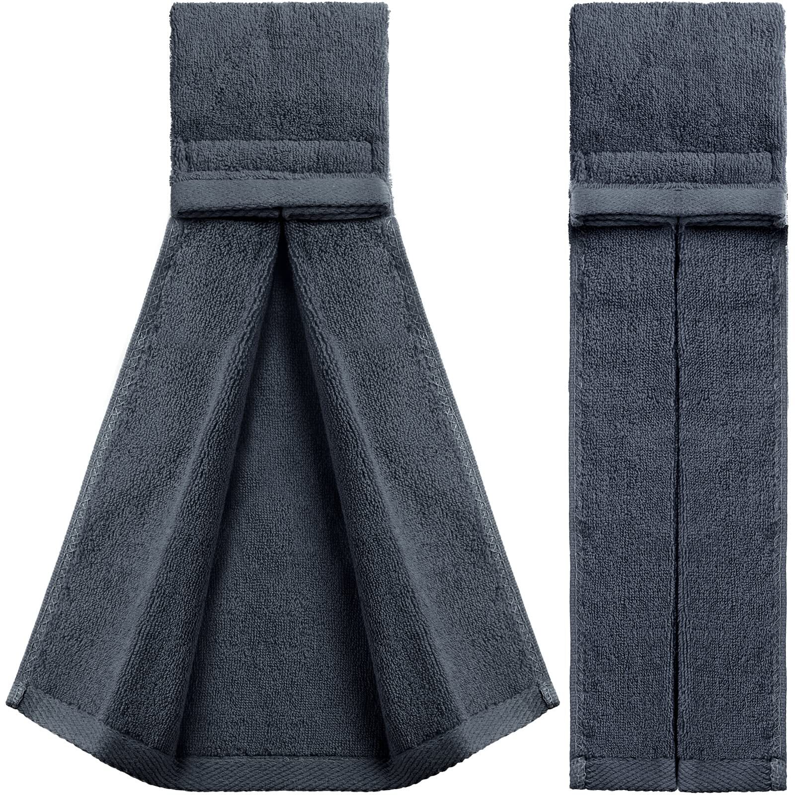 2-Pack Gray Cotton Sports Football Towels with Closure for Sweat