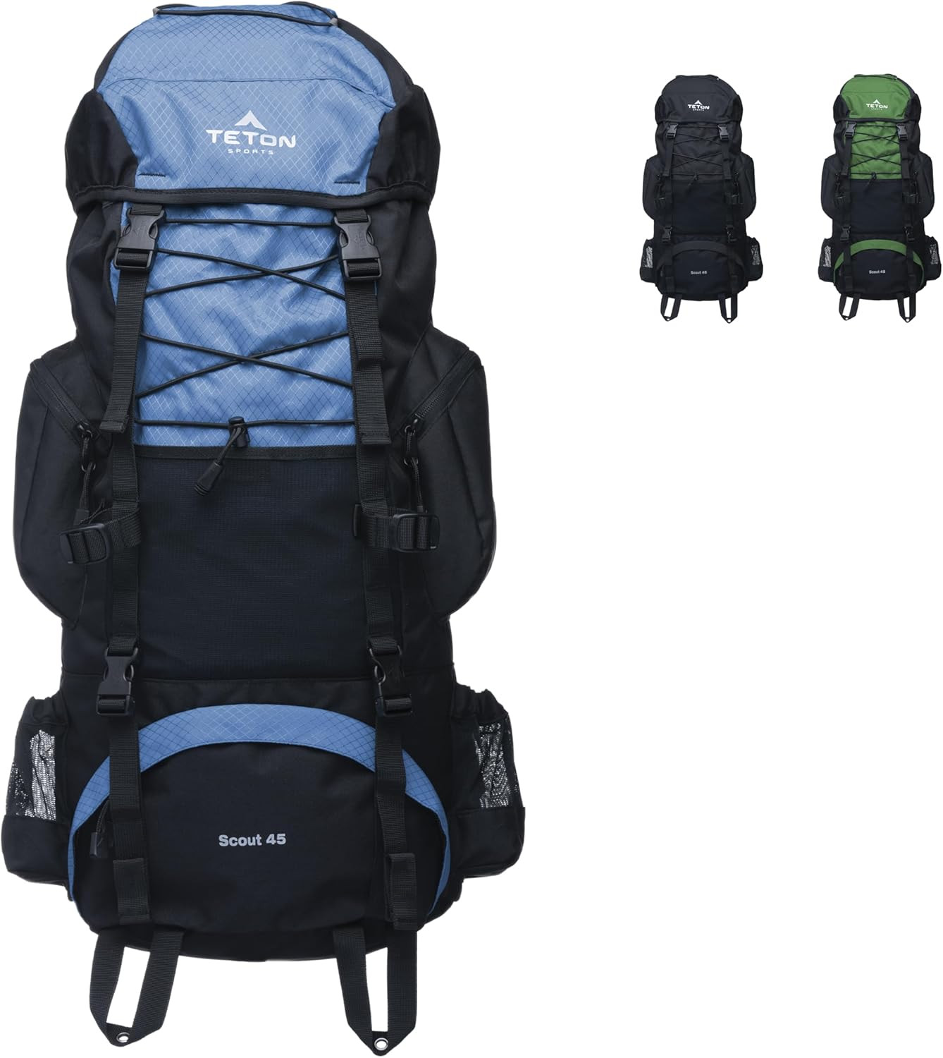 TETON 65L Scout Internal Frame Backpack for Hiking, Camping, Backpacking, Rain C