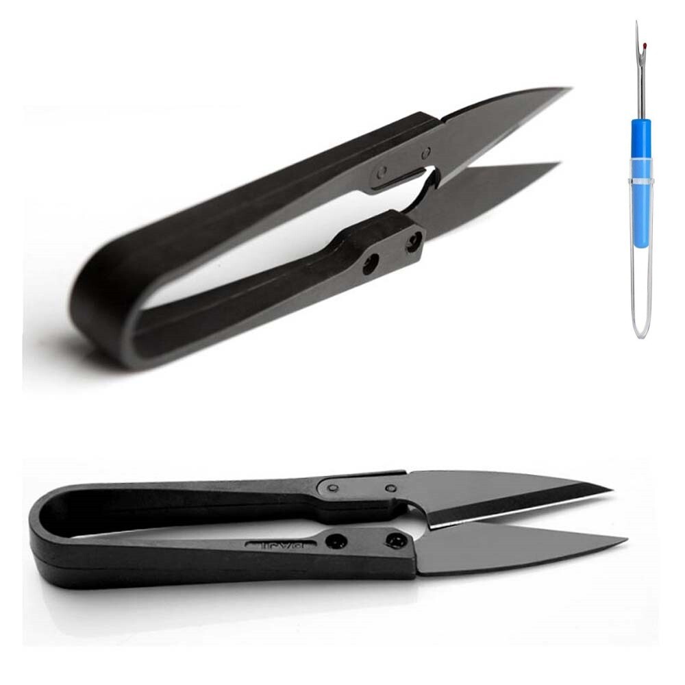 Compact High-Carbon Steel Yarn & Thread Scissors - Set of 2 Mini Snips-image
