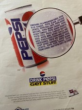 Pepsi Cola, publicité vintage pleine page imprimée grand format