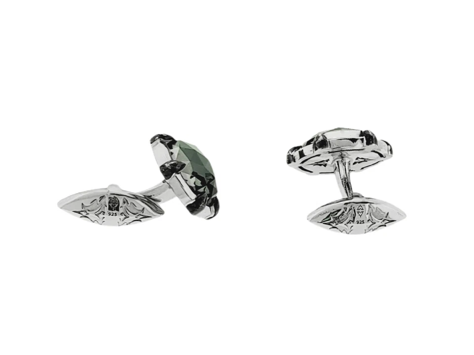 Stephen Webster Classic Gray Crystal Haze Cufflinks In Sterling Silver - Image 2 of 3
