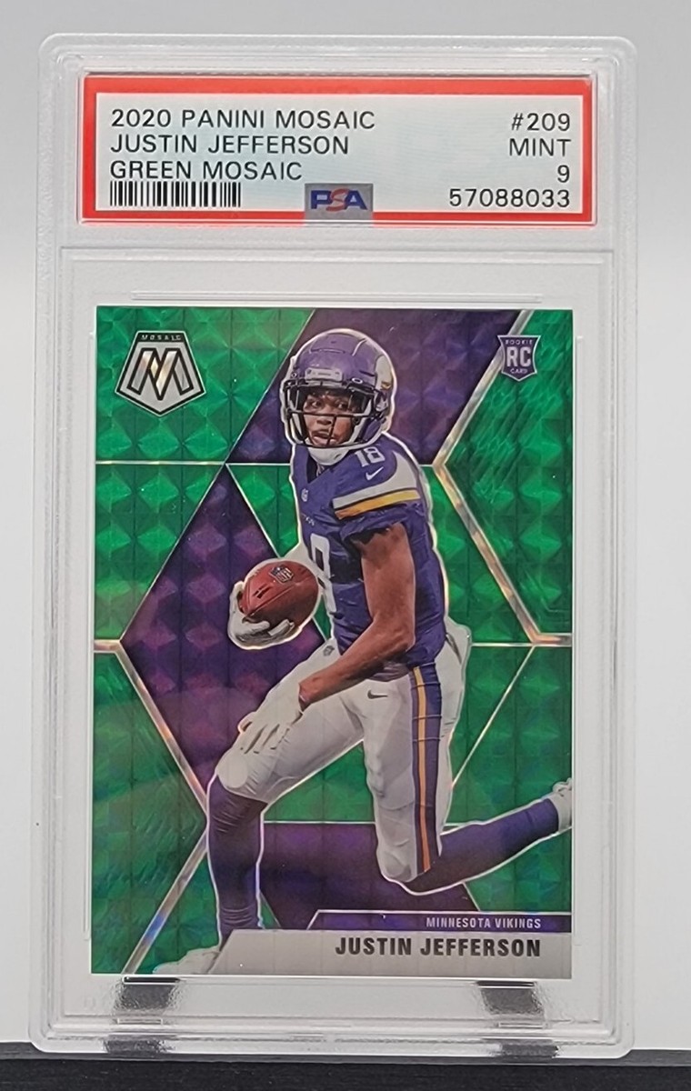 ブルーグリーン ポロサス シャイニング （ グレージング ） JRA 綺麗色 Justin Jefferson 2020 Panini Mosaic Green SP #209 PSA 9 MINT RC