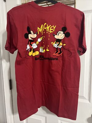 Disney Parks Vans Red Graffiti Shirt Adult Small 50th Anniversary