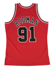 Chicago Bulls Mitchell Ness 91 Dennis Rodman 1997 Swingman Jersey - Red