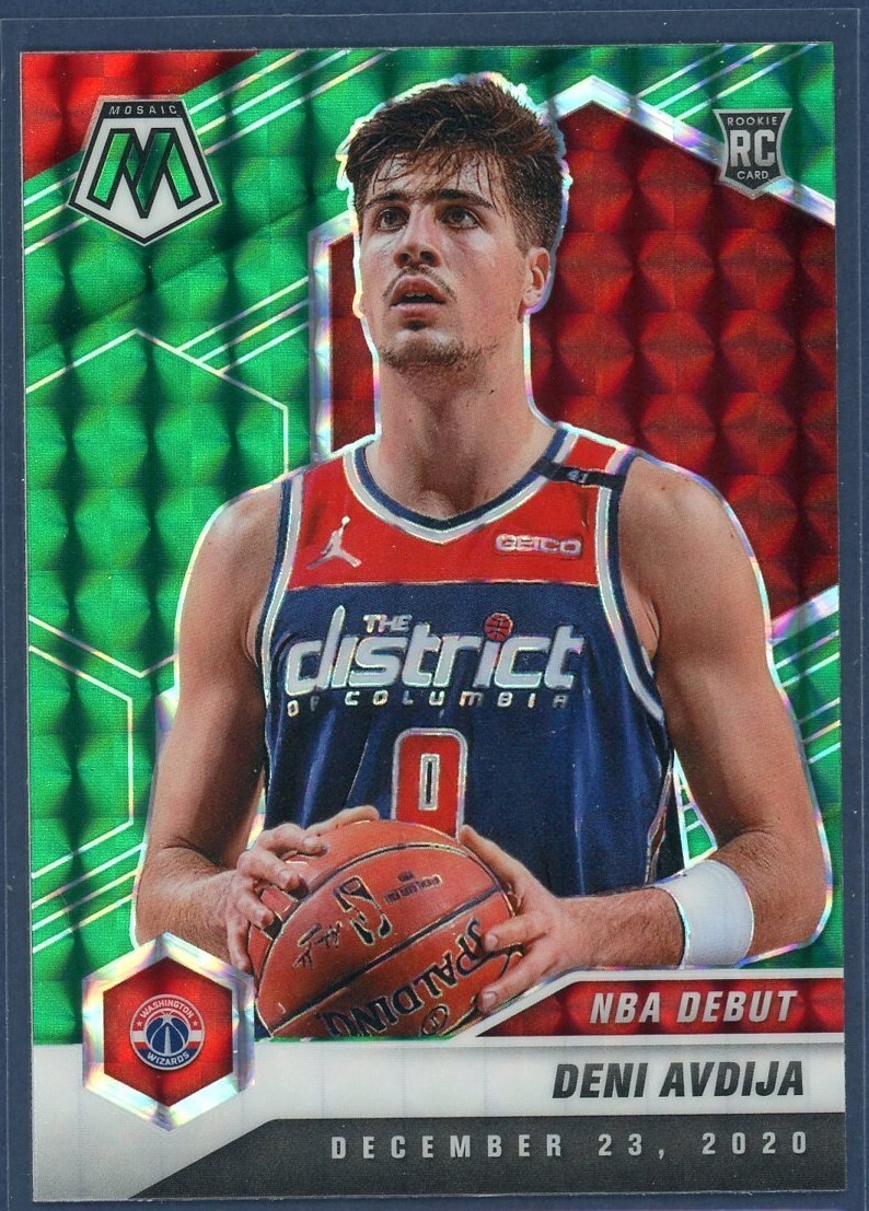 Deni Avdija 2020-21 Mosaic Basketball Prizm RC Green NBA Debut #272
