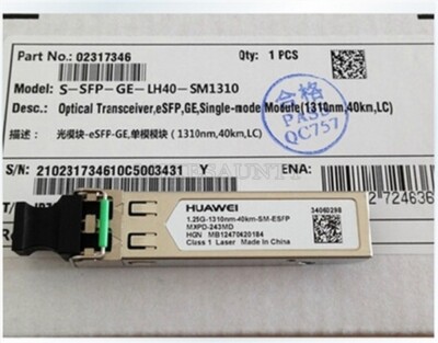 40Km Huawei Dual Lc Transceiver S-SFP-GE-LH40-SM1310 Sfp 1000Base 1310Nm yt