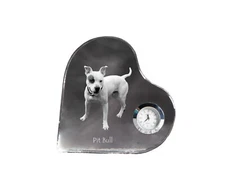 Pit Bull heart-shaped clock with a dog Art-Dog