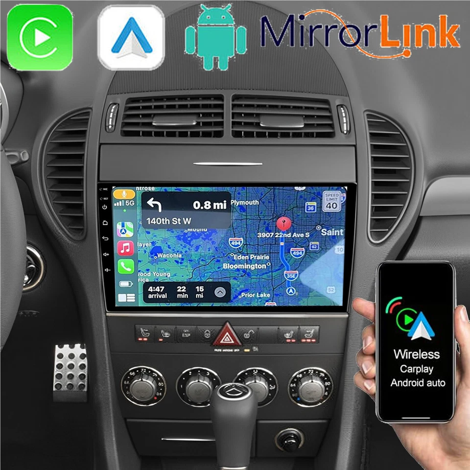Radio Android 13.0 Apple CarPlay GPS Wifi para Mercedes Benz Clase SLK 2004-2010  Foto 2 de 4