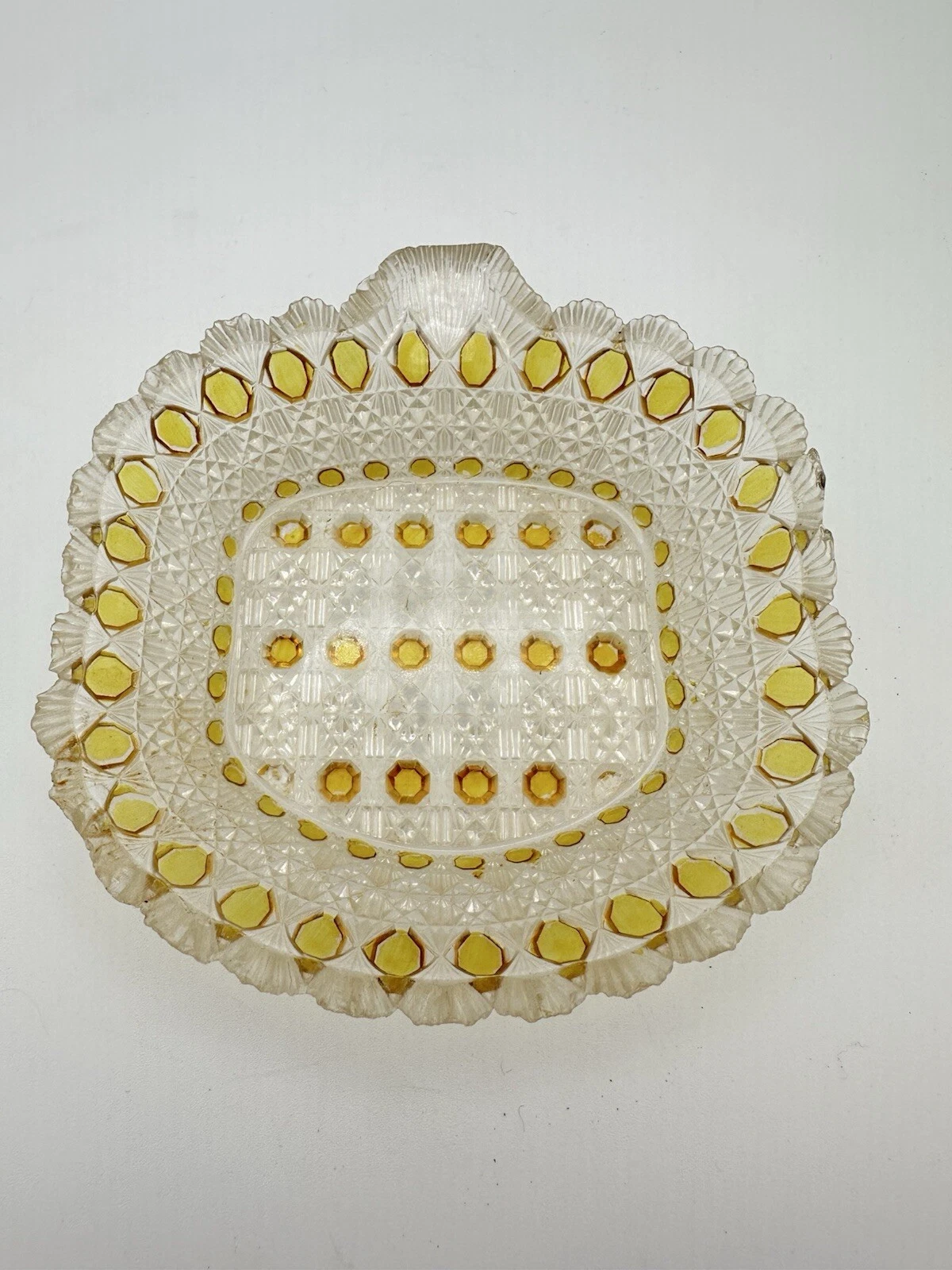 King Son & Co. EAPG 1885 Amber Butter Pat Dish • RARE