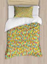 Image of Herringbone Duvet Cover Set Simple Polygon Pattern