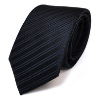 Tigertie Seidenkrawatte Blau Dunkelblau Schwarzblau Gestreift - Krawatte Seide