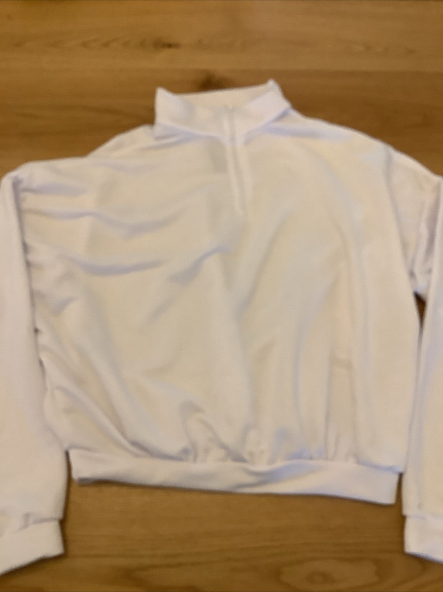 Boohoo Woman's White Petite Basic Half Zip Sweater Size M UK - Main Image