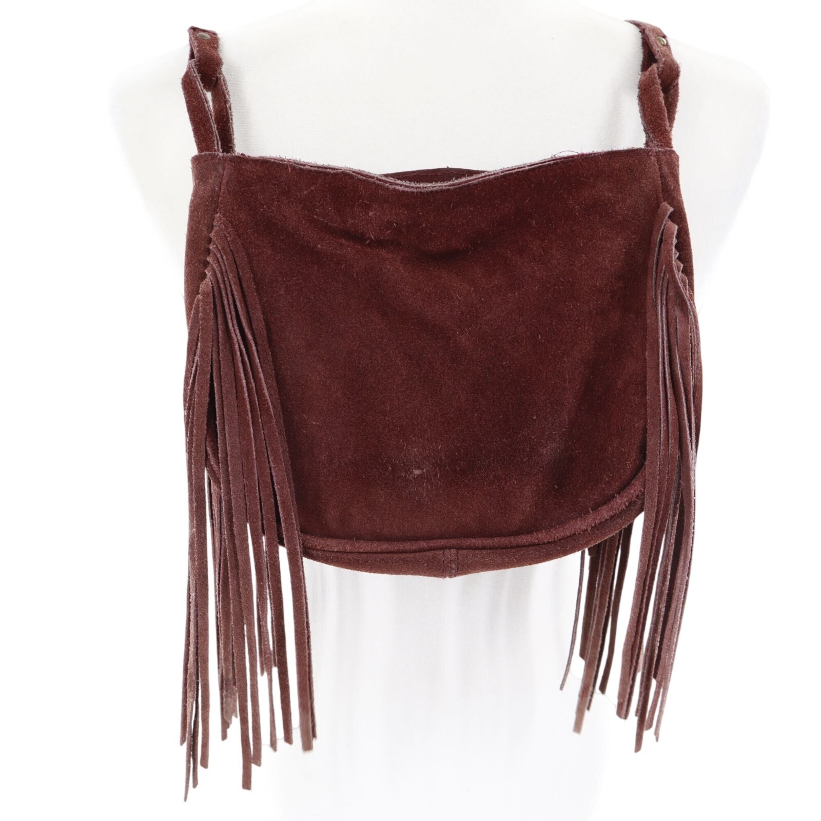 Mossimo Leather Fringe Crossbody Purse Women Brown Boho Y2K Festival 70s Western