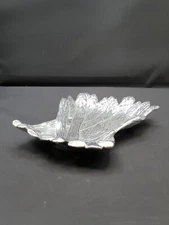 Fitz & Floyd Asparagus Tray  Serving Dish 8" Metal Silver Tone Snack Plate