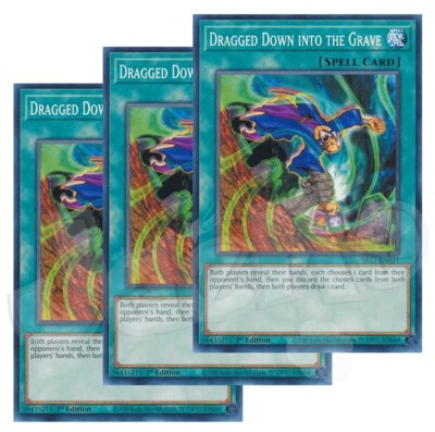 Yugioh - Dragged Down into the Grave x 3 - 1st Edition NM - Plus Free Holo  Card | eBay