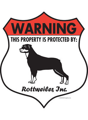 Property protected by Rottweiler dog breed with attitude metal sign #B