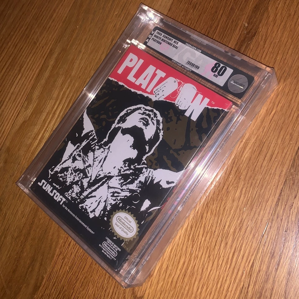 Brand New NES Platoon Factory Sealed H-Seam VGA 80 NM Silver Graded Game in Box - Image 4 of 4