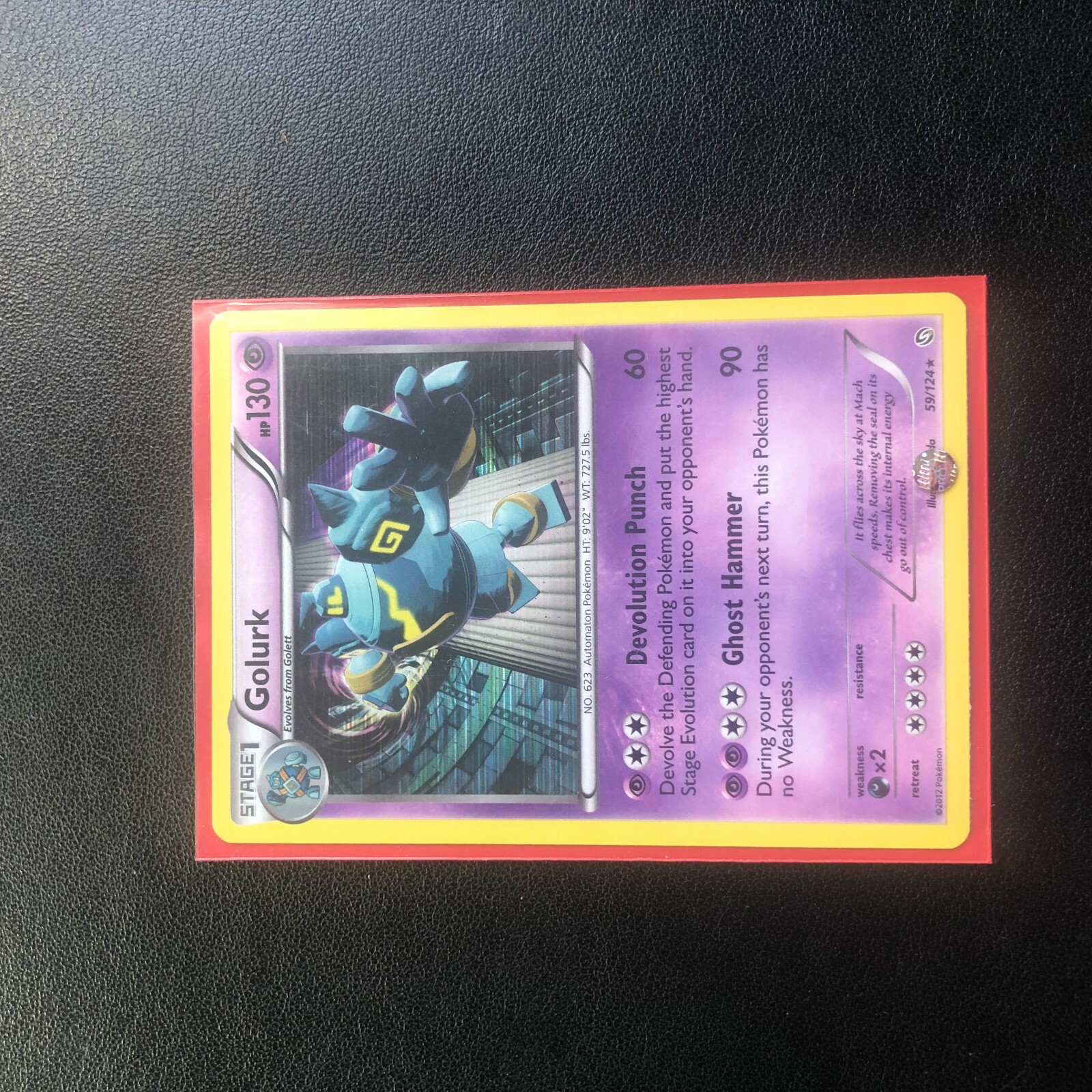 MINT POKEMON BLACK AND WHITE DRAGONS EXALTED - GOLURK 59/124 REV HOLO