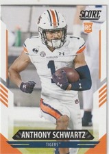 2021 Score #382 Anthony Schwartz RC Auburn Tigers Miami Dolphins