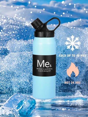 Mixnon Sports Water Bottle, Stainless Steel, Leak-Proof - Green - Picture 3 of 6