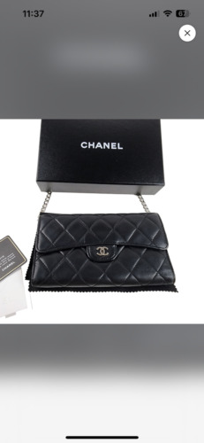 Chanel Trifold Classic Flap Wallet Quilted  Long B