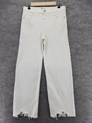 Sneak Peek Jeans Womens Juniors 7/28 White Denim Raw Cuff