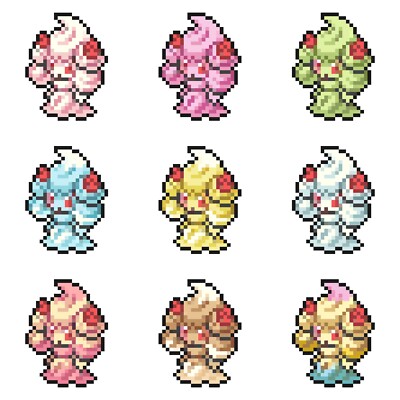 2'' Pokémon Alcremie Pixel Sprite Icon Glossy Waterproof Vinyl Sticker Art