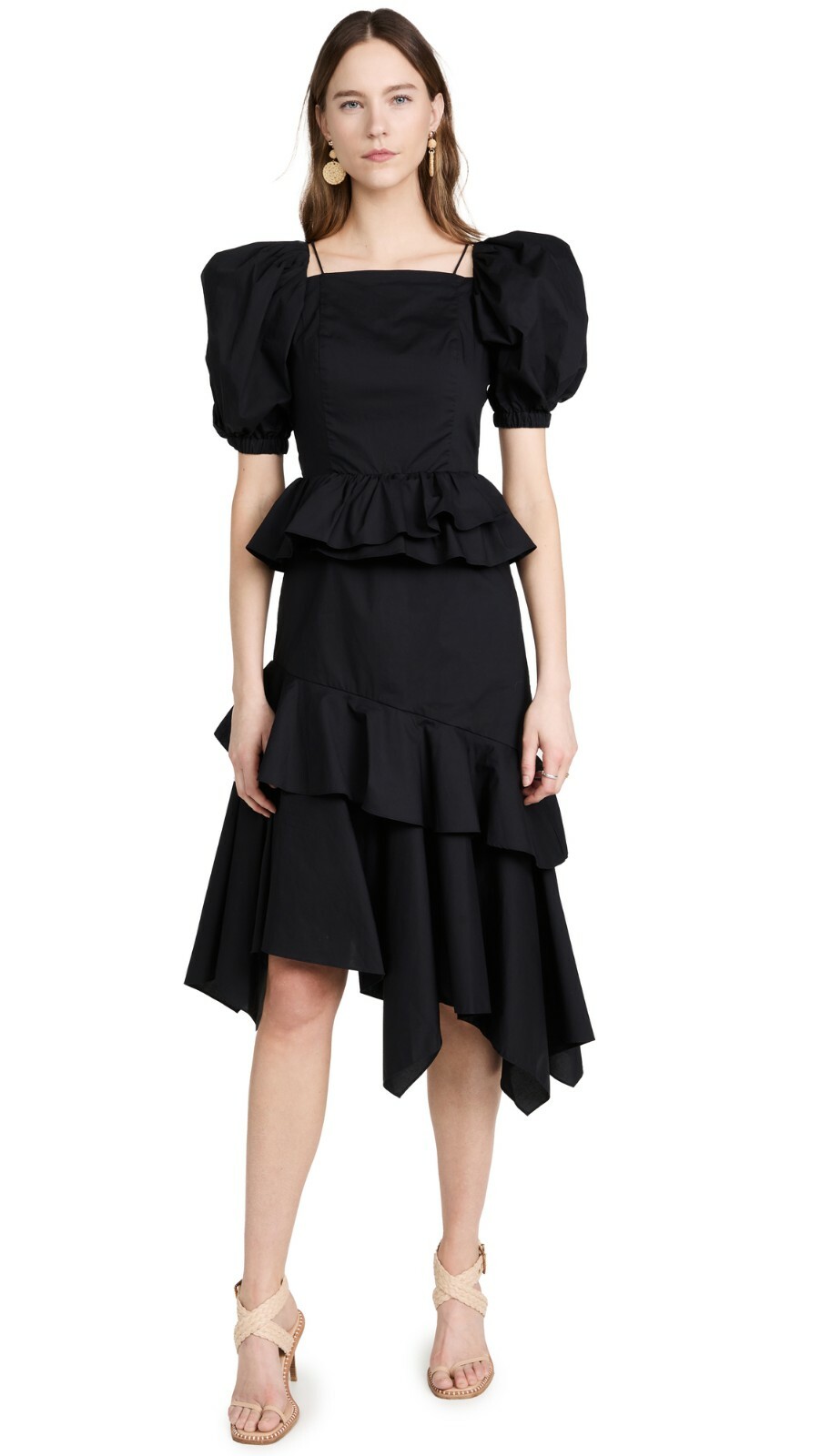 ULLA JOHNSON Marie Cotton Poplin Dress Color Noir