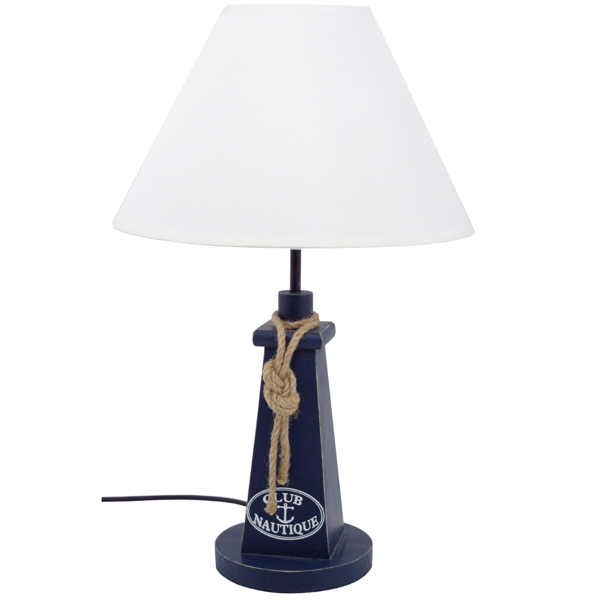 Lampe phare maritime bleu 48 cm pour éclairage salon ambiance bord de mer