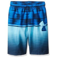 NWT Under Armour BOYS Volley Swim Trunks Blue Mix UPF50, Large