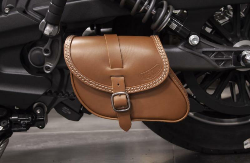 Sacoche de cadre en cuir véritable Marron Havane Indian Scout