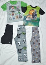 Boys Size Small 8 5-piece Mandalorian Minecraft Pajama Sleep Set Star Wars Lot