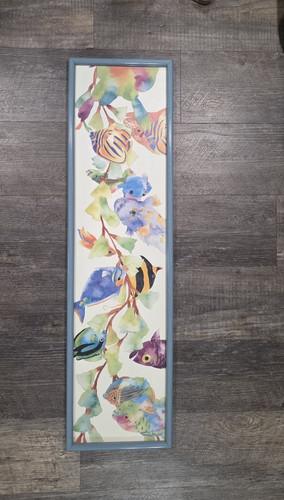 Framed watercolor print  tropical fish design by artist Tracy Taylor