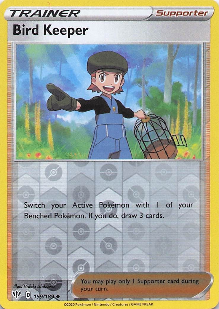 Bird Keeper 159/189 Uncommon Darkness Ablaze Pokemon Reverse Holo Near Mint
