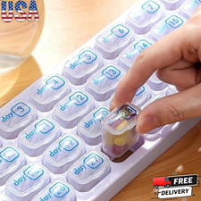 Monthly Portable Pill Box 31 Days Large Medicine Storage Holder Case Dispenser