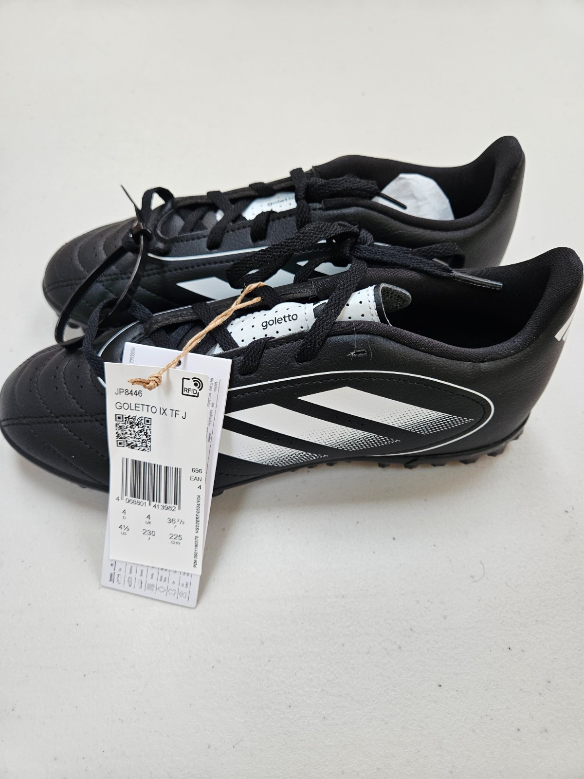 Adidas Goletto IX TF J Kids Turf Boots Black UK 4 – Football – Ex Display image 5