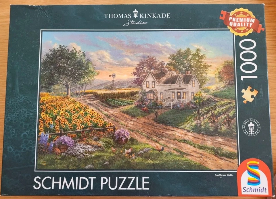 Schmidt Puzzle  1000 Thomas Kinkade "Sonnenblumenfelder" - Bild 1 von 1