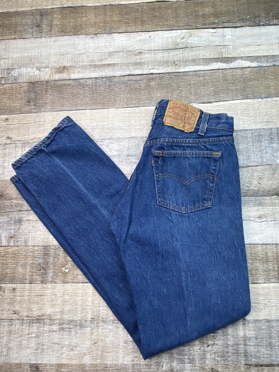 Vintage Levi's 501 Jeans Mens Actual Sz 28x30 Dark Indigo USA